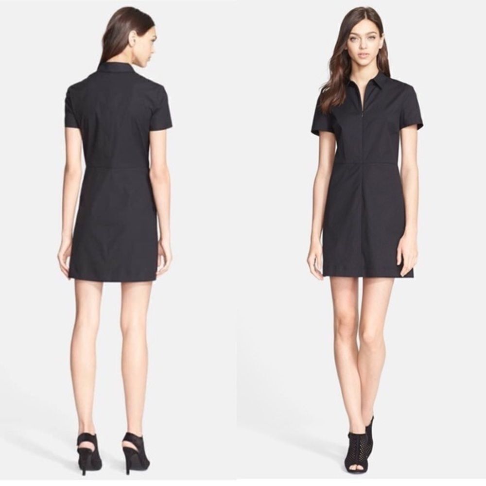 Theory Torma Palatial Dress Faded Midnight Zip Front sz 6
